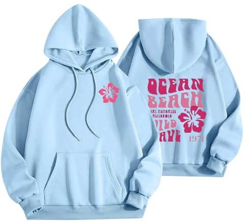Hoodies for Women UK Sale Clearance,Fleece Hoodies for Girls Cute Print Casual Graphic Jumpers Oversized Hooded Sweatshirt Long Sleeve Fall Outfits Pullover Tops Y2K Clothes