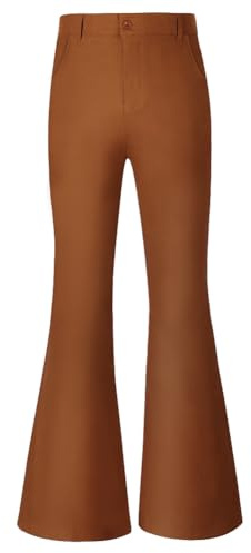 AYBUY Pantalones de Hombre Acampanados Disco de Los Años 60 y 70, Disfraz Retro con Corte Elástico para Fiestas Temáticas, Festivales