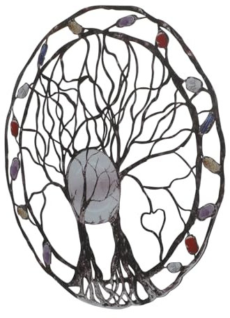 TOPBATHY Ciondolo Albero Della Vita - Decorazione Per La Casa in Ferro Battuto - Decorazione Da Parete Per Il Soggiorno