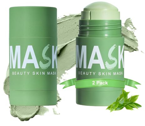 Green Tea Mask Stick,Green Tea Cleanse Mask,Clay Mask,Blackhead Remover with Green Tea Extract,Moisturizing and Oil Control,Deep Cleansing Facial Pores for All Skin Type,Cleansing Face for Women,2 Pcs