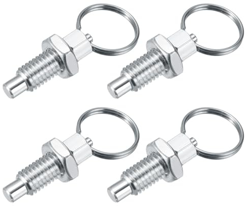 PATIKIL 4 Pcs Perno Con Anillo De Tracción M8x1.25 Pernos De Indexación | De Acero Inoxidable, Con Anillo De Tracción Retráctiles Manuales, Para Equipo