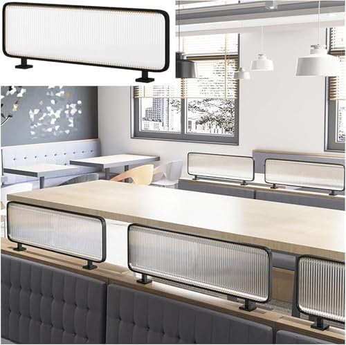 Moderne Glas-Trennwand aus Eisen für Essbereiche, Büros, Restaurants und Häuser (schwarz, 30 x 50 cm), stilvolle Privatsphäre-Lösung