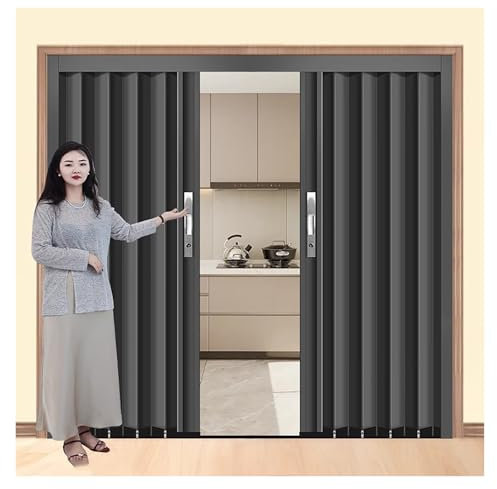 HDYZJQ Falttür Faltbare Speisekammertüren Für Die Küche, Akkordeontür Für Den Innenbereich, Schiebe-Falttor Aus Aluminium, Raumteilertür Für Waschküche/Schrank/Schlafzimmer(WxH-180X200cm (71x79in))