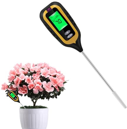 Pianta di umidità interna contatore di umidità del suolo, Tester di giardinaggio digitale 4 in 1, Ph/Light/Temperatura/Igrometro Tester per la cura dei fiori/in vaso/giardino/ferro