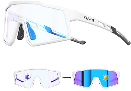 KAPVOE Gafas Deportivas Fotocromáticas para Niños UV400, Gafas de Béisbol y Ciclismo de TR90 con Almohadillas Ajustables para Niño y Niña 004