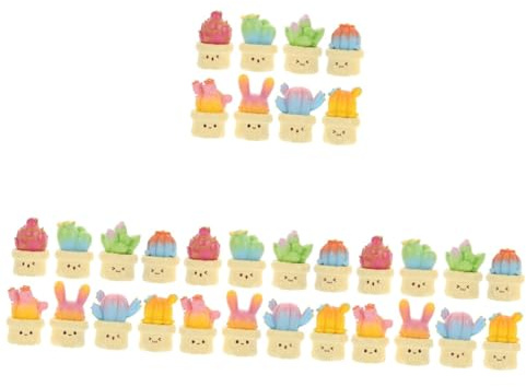 Milisten 4 Ensembles Set De Figurines De Cactus pour Décoration De Plantes Bonsai Accessoires De Jardinage Simulés Décorations Adorables pour Intérieur Extérieur 8 Pièces * 4