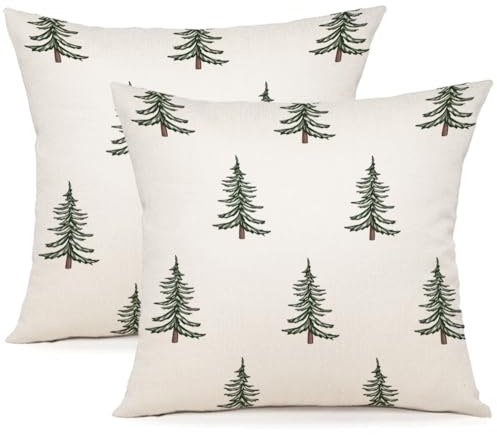 YCOLL Weihnachtsdeko 60x60 2er Set Kissenbezug Weihnachten Kissenbezüge Dekokissen Weihnachtskissen Kissenhüllen für Deko Weihnachten Sofa Schlafzimmer Couch 60x60 cm