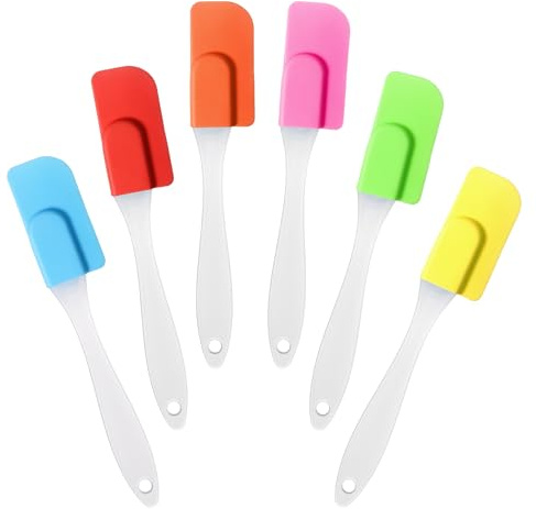 6 PCS Mini Silicone Spatula, Multicolor Small Spatula Silicone Mini, Heat-Resistant Small Rubber Spatulas Set Kitchen Tools for Baking, Cooking, Mixing
