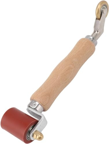 Gachiwar 2 en 1 Rollos de presión resistentes a alta temperatura, rodillo de costura de silicona de 40 mm, rodillo de costura de ángulo de suelo de latón para soldadura, lonas de PVC/TPO/EPDM (rojo)