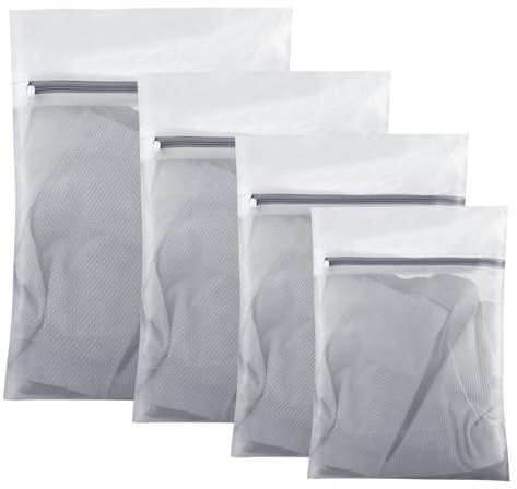 Mesh Laundry Bags 4 Pcs Washing Bags for Laundry Reusable Washing Machine Bag Delicates Laundry Bag Washing Bag Travel Net Laundry Bag for Socks Blouse Underwear