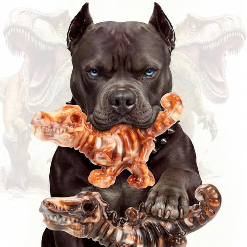 ChienBox 2 Pack Indestructible Dog Toys for Aggressive Chewers: Ultra-Dense Nylon, Bacon Flavor Chew Bones, Heavy Duty Tough Toys for Large Dogs 20-90 lbs, Long Lasting & Keep Them Busy