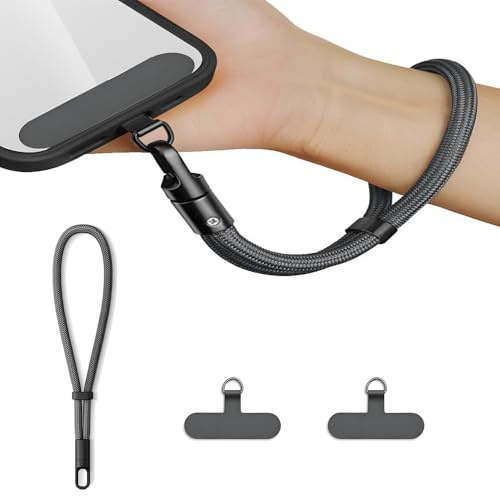 Anfire Handykette Kurz Universal,Multifunktional Handykette Handschlaufe Handy mit 2 Stück Ultradünnem Patch，Anti Verlust Handy Handschlaufe Einstellbares Handyband kurzes verstellbares