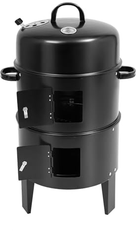 Camping Outdoor-Campingkocher Smokertonne Grilltonne 3-in-1-Räuchergrill hat eine Grill-, Räucher- und Schmorfunktion für Outdoor-Kochen