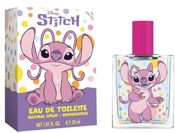 Disney Lilo & Stitch Angel – Eau de Toilette Enfant 30ml – Parfum Doux & Fruitée – Cadeau Fille ou Garçon – Flacon Illustré – Idéal Anniversaire, Noël