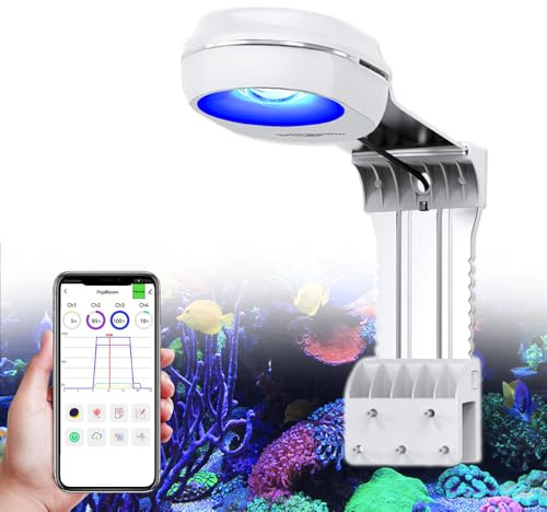 PopBloom RL60 WiFi led lampe aquarium, 60W led beleuchtung für Meerwasser aquarium, für 30CM 50CM Meerwasser-Aquarienpumpen Korallen & Lebende Steine