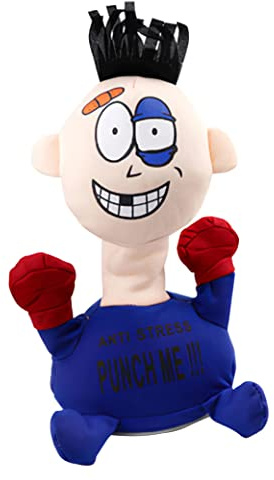 AZIDWERYQ Giocattolo Elettrico di sfiato in Peluche. Comoda Bambola toccante Punch Me per alleviare Lo Stress. Nessuna Batteria. Bambola Blu di sfiato emotivo