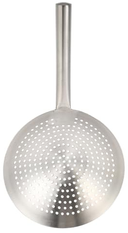 iplusmile Edelstahl Sieb mit Langem Griff Hitzebeständiger Food Strainer für Öl und Suppen Feinmaschiger Drahtlöffel zum Abseihen von Frittierten Nudeln und Küchenlebensmitteln Robust