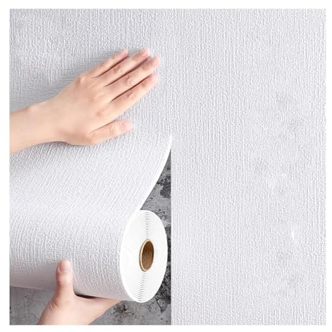 Pannello Isolante Termico Adesivo Decorativo Antimuffa per Interni 5mm XPE Schiuma Moderna Carta da Parati Autoadesiva Anti Umidità/Antimuffa/Impermeabile per Soggiorno Camera,Bianca,0.5mx40m