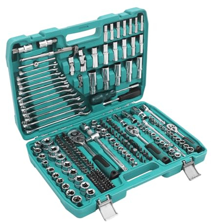 Set utensili professionali Set Chiavi A Cricchetto Da 216 Pezzi Con Presa/chiave A Cricchetto Strumento Riparazione Auto Per La Lavorazione Legno Kit Attrezzi La Casa Con Utensili Manuali