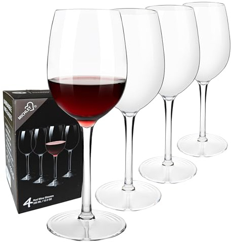 COOKY.D Copas Grandes de Vino Tinto para la Piscina Juego de 4-355ml - Plástico Tritan - Copas de Vino Flotantes e Irrompibles Con Tallo para Viajes Y Fiestas Al Aire Libre