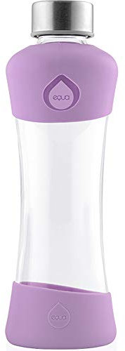 Equa Active Plum Borraccia 0,5L – Bottiglia di Vetro 550 ML con Custodia in Silicone – Bottiglia per Acqua in Vetro borosilicato – Vetro – Design Bottiglia Sport