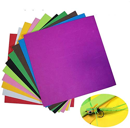 GREATFISHING 10 Best Color/Set Fly Tying Foam Sheet Chartreuse Green Orange Floating Dry Fly Grass Hopper Popper Fly Tying Materials 3mm Thickness 9.6X9.6 inch