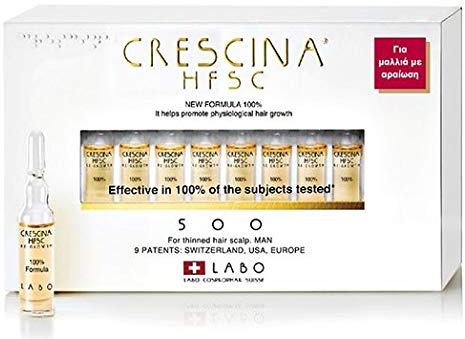 Crescina - HFSC - Tratamiento para el crecimiento del cabello y del cuero cabelludo, para hombre, 20 ampollas