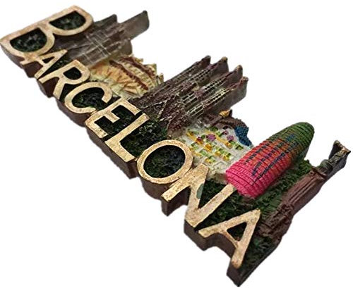 Kühlschrankmagnet Barcelona Spanien 3D Harz Handgemachtes Handwerk Touristische Reise Stadt Souvenir Sammlung Brief Kühlschrank Aufkleber