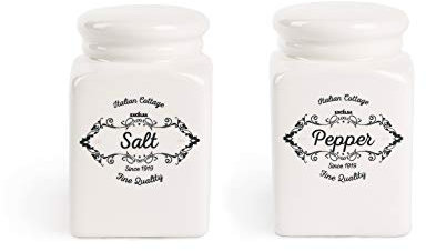 Excelsa Fine Quality Juego de Sal y Pimienta, Cerámica, Blanco Perla (ral 1013), 2 artículos