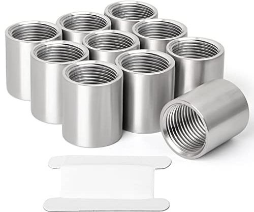 TAISHER 10PCS 304 Stainless Steel Cast Pipe Fitting, Coupling, 3/4 x 3/4 NPT Female Threaded