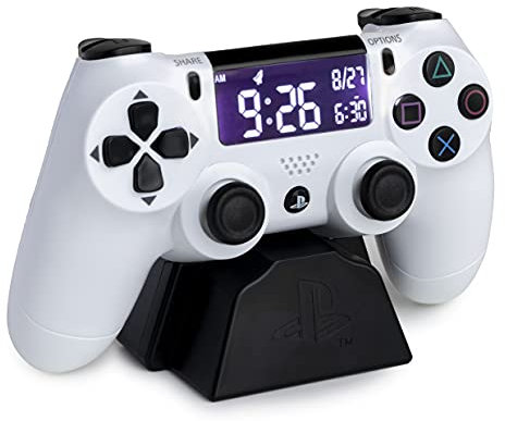 Paladone PlayStation 4 Controller Alarm Clock for Bedroom - Digital Display - Official Merchandise