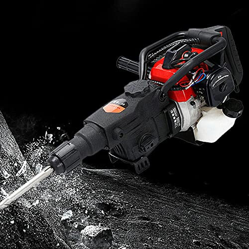 Benzin Abbruchhammer 2 Stroke 32.7CC Schlaghammer Stemmhammer Meißelhammer Presslufthammer 1800W 3200rpm Benzinbohrmaschine Gasabbruch-Presslufthammer Betonbrecher Lochbohrer Einzylinder Luftkühlung