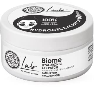 Natura Siberica Lab Biome Hyaluronic Eye Patches – Hydrogel Augenpads mit Hyaluronsäure & Panthenol – Feuchtigkeit Augenpflege gegen Augenringe, Tränensäcke & Falten – Anti-Aging Eye Mask – 60 Stück