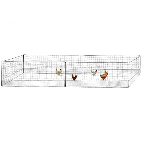OUTIROR - Kit Clôture Filet à Poules Avec Porte - Longueur 12 m - Livré avec 6 Piquets