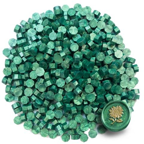 Wachs Siegel Perlen, Zifospy 370 PCS Siegel Wachs Perlen für Siegel Perlen für Brief Grußkarten Wein Siegel Handwerk Herstellung Hochzeit und Party Einladungen(Pine Green)