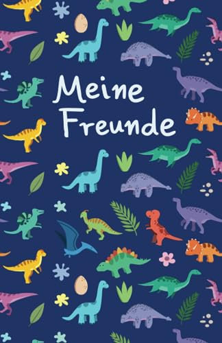 Freundebuch mit Dinosaurier-Motiv: Zum Ausfüllen für Kinder