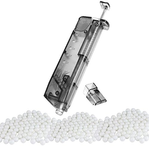 OpTacs Universal Speedloader 6mm für 110 BBS schwarz-transparent, Airsoft Munition einfach und schnell nachladen mit Pistolen Adapter für Softair Kugeln