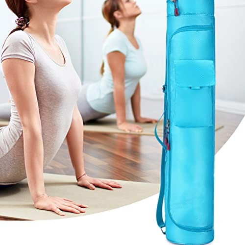 TREETDOBV Nylon-Yogatasche, Yogamatten-Tragetasche, Tragbare Reisetasche, Multifunktionaler Wasserdichter Yoga-Block, Mehrfarbige Outdoor-Sporttasche, Yogamatten-Tragetasche, Yoga-Sporttasche,(Blau)