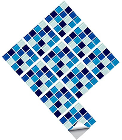Abaodam 10stücke Teiliges Wasserdichter Pvc Wandaufkleber Mit Barocke Mosaikfliesen in Blau Kratzfest Feuchtigkeitsresistent Selbstklebend Für Bad Küche Und Wohnzimmer Rückstandsfrei Entfe