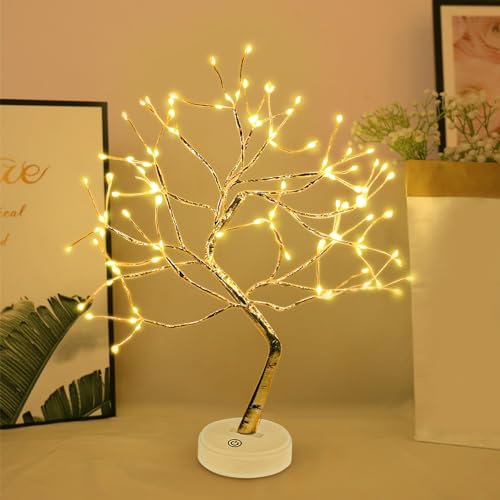 Fivtsme LED Baum Lichter, LED Lichterbaum,Lichterbaum Bonsai Baum Lichter,Flexible Zweige Baumlicht,Lichterbaum 108 LED,Baumlampe für Haus Hochzeit Festival Weihnachts,USB/Batteriebetrieben (Warmweiß)