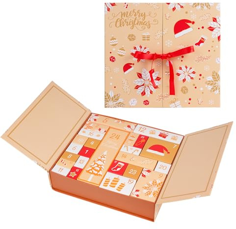 Advent Calendar Christmas Countdown Calendar 24 Days of Surprises Christmas Xmas Gifts Empty Box for Boys Girls Teens Adults