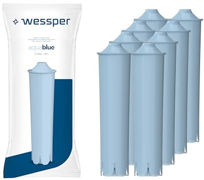Wessper Filtre pour Machine à Café, Compatible avce Jura 71312-8 pièces | cartouche filtre eau pour machine a cafe, machine à café jura 71312 Blue, GIGA, ENA, Micro, IMPRESSA