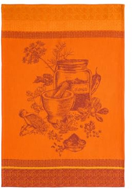 Coucke Bedrucktes Baumwoll-Jacquard-Geschirrtuch, Colombo Spices, 50 x 75 cm