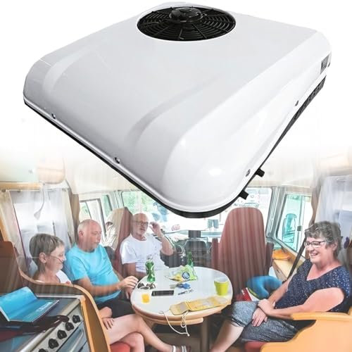 Rv Air Conditioner 12V/24V Rv Rooftop Dc Air Conditioner Parking Rooftop Rv Air Conditioner, Scroll Compressor Cooling/Heating For Car/Truck/Boat Trailer,12V