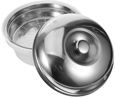 PRETYZOOM Vaporiera per Microonde Versatile e Rapida in Acciaio Inossidabile e Plastica per Cuocere Ravioli e Panini, per Cucina Salutare e Pratica