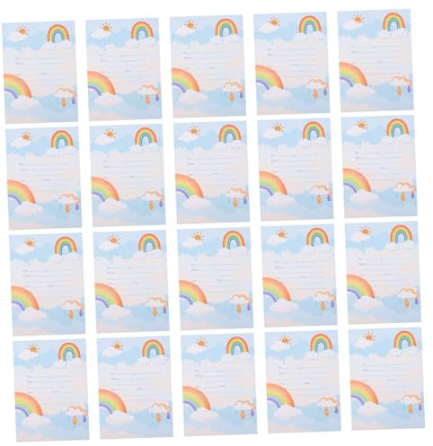 Parliky 20stücke Shower Einladungskarten Mit Buntem Regenbogen-design Glückwunschkarten Für Geburtstagsfeiern Kinderpartys Und Feste