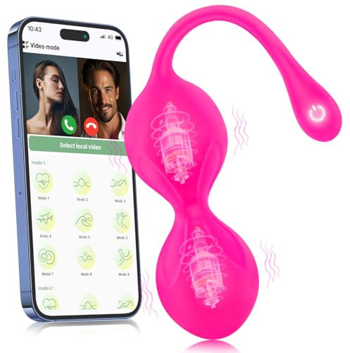 Vibromasseur, Femme Clitoridien Puissant Sex Toýs Femme Couple Plaisir Vibromasseurs Feminin Oeuf Vibrant à Distance APP 9 Modes Gode Vibro-masseur Sextoyse Femme Clitoridienne Avec Telecommande(Red)