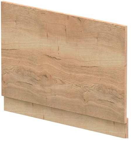 Balterley Wooden Bath End Panel 800mm, End Bath Panels with Plinth, Straight Bathroom Panels for Bathtub, Water Resistant Panel Covering for Bathroom Baths and Soaking Tubs (Autumn Oak)