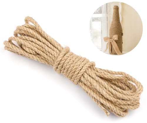Hanfseil, 4 mm 5 m Juteseil, Natur Tau Seil Kordel, Juteschnur Bastelschnur für Garten, DIY Kunsthandwerk, Verpackungen und Dekoration