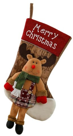 iSpchen Nikolausstrumpf Weihnachtsstrumpf Kamin Weihnachtssocken Personalisiert Weihnachten Deko, Weihnachtsstrümpfe Nikolausstiefel zum Befüllen Aufhängen Weihnachtsstrümpfe für Weihnachtsdeko